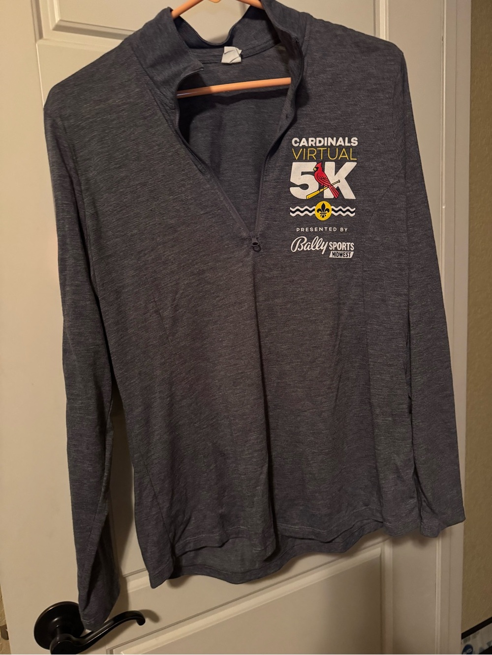Cardinals Virtual 5K Grey Quarter-Zip Pullover